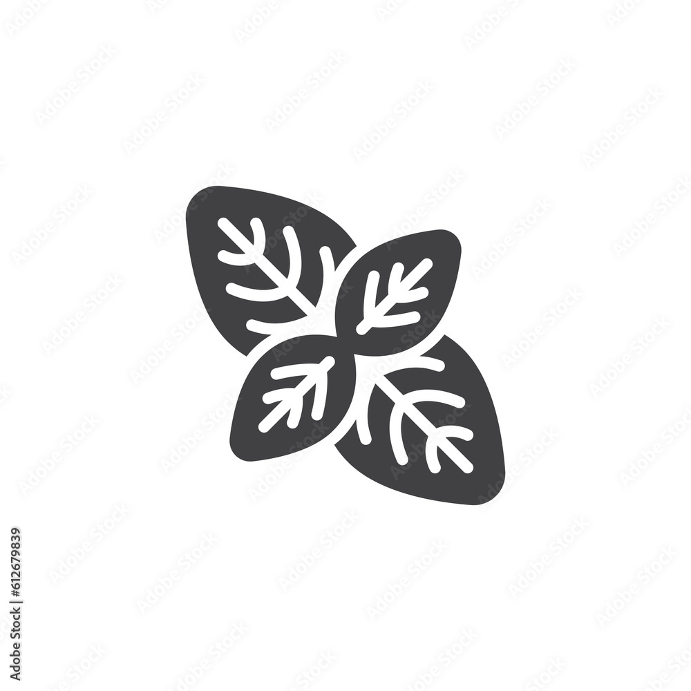Basil leaf vector icon