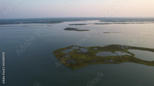 Drone shot of the Bogue Sound in North Carolina photo