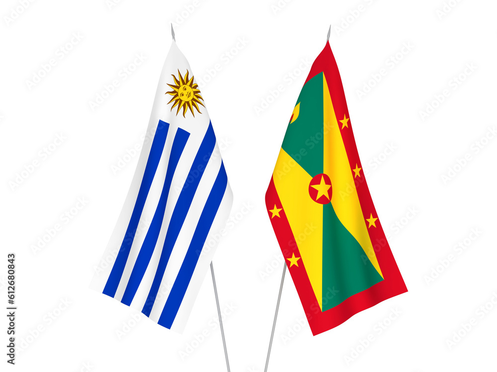 Oriental Republic of Uruguay and Grenada flags