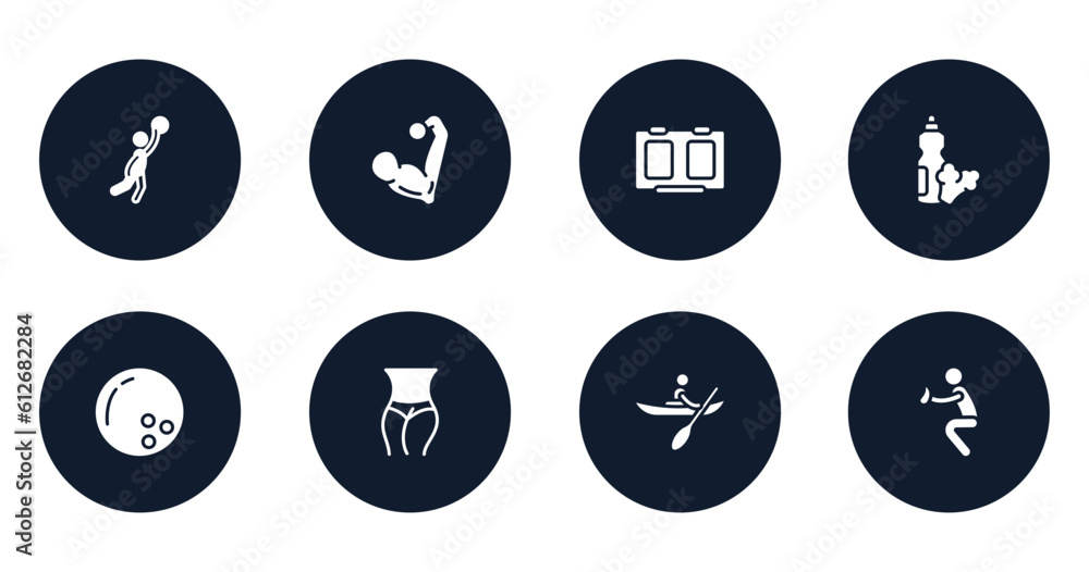baseball filled icons set. flat filled icons sheet included team player, muscular, score board, food and drink, bowling ball, slim body, kayaking, catcher vector. baseball filled icons set. flat filled icons sheet included team player, muscular, score board, food and drink, bowling ball, slim body, kayaking, catcher vector.