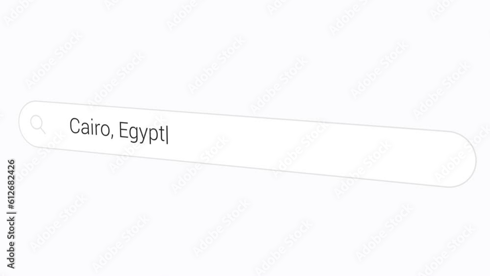 Discovering Cairo, Egypt By Typing It In The Search Bar. City of A Thousand Minarets. closeup Discovering Cairo, Egypt By Typing It In The Search Bar. City of A Thousand Minarets. closeup
