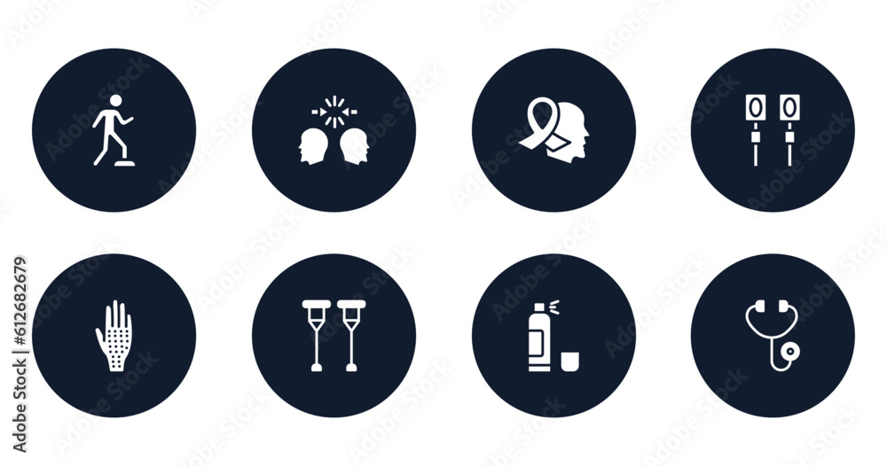 medical services filled icons set. flat filled icons sheet included rehabilitation, conflict, hope, electrotherapy, allergic, crutches, cloretil, diage vector. medical services filled icons set. flat filled icons sheet included rehabilitation, conflict, hope, electrotherapy, allergic, crutches, cloretil, diage vector.