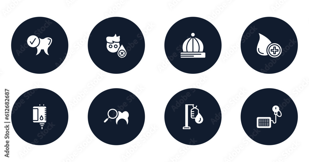 medical filled icons set. flat filled icons sheet included healthy tooth, sleep deprivation, baby hat, donor, blood bag, dental checkup, intravenous, tensiometer vector. medical filled icons set. flat filled icons sheet included healthy tooth, sleep deprivation, baby hat, donor, blood bag, dental checkup, intravenous, tensiometer vector.