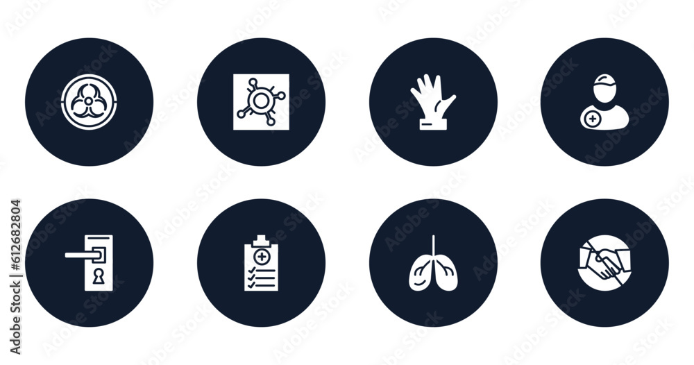 filled icons set. flat filled icons sheet included outbreak, pandemic, hand, patient, doorknob, medical report, lungs, no handshake vector. filled icons set. flat filled icons sheet included outbreak, pandemic, hand, patient, doorknob, medical report, lungs, no handshake vector.