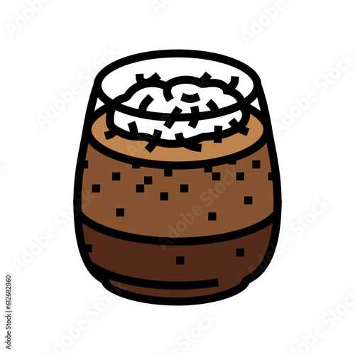 chocolate mousse food snack color icon vector. chocolate mousse food snack sign. isolated symbol illustration