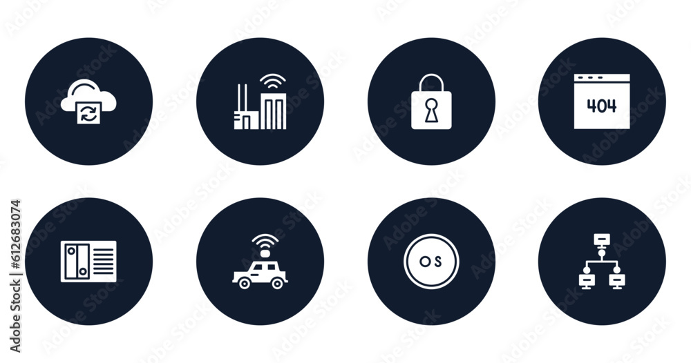 computer filled icons set. flat filled icons sheet included cloud processing, smart city, security breach, error 404, nas, self driving, operating system, local network vector. computer filled icons set. flat filled icons sheet included cloud processing, smart city, security breach, error 404, nas, self driving, operating system, local network vector.
