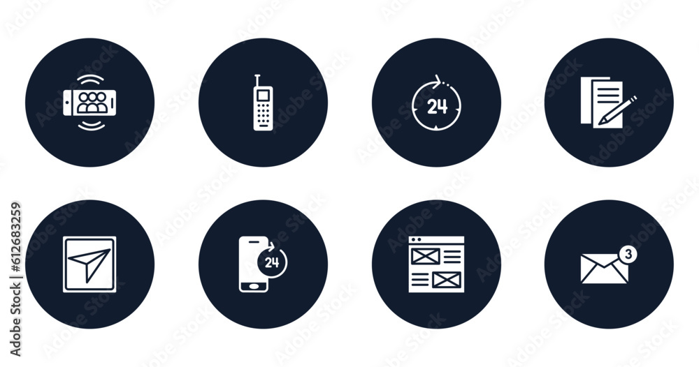 mail filled icons set. flat filled icons sheet included smartphone group chat, vintage mobile phone, 24h, , send message, smartphone 24 hours service, wireframe, new email vector. mail filled icons set. flat filled icons sheet included smartphone group chat, vintage mobile phone, 24h, , send message, smartphone 24 hours service, wireframe, new email vector.