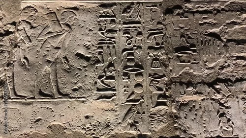 Ancient Egyptian relief at Luxor Temple in Egypt.   photo