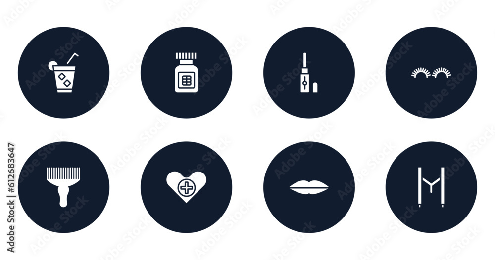 hipster filled icons set. flat filled icons sheet included ice tea, proteins, concealer, grace, afro pick, health care, seductive, suspenders vector. hipster filled icons set. flat filled icons sheet included ice tea, proteins, concealer, grace, afro pick, health care, seductive, suspenders vector.