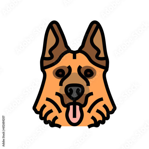 german shepherd dog puppy pet color icon vector. german shepherd dog puppy pet sign. isolated symbol illustration