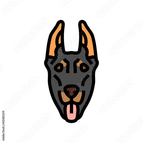 doberman pinscher dog puppy pet color icon vector. doberman pinscher dog puppy pet sign. isolated symbol illustration