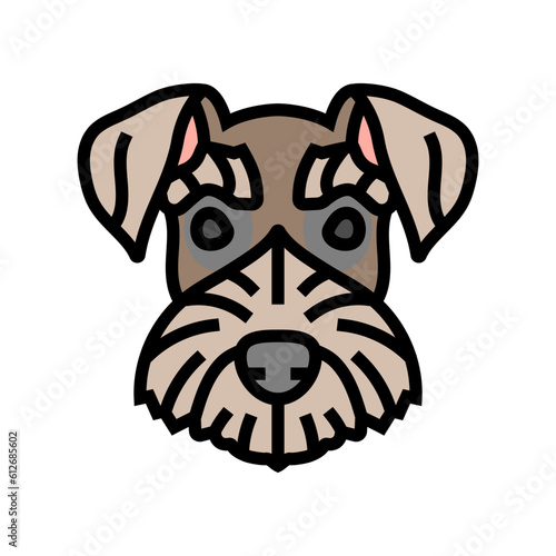 miniature schnauzer dog puppy pet color icon vector. miniature schnauzer dog puppy pet sign. isolated symbol illustration