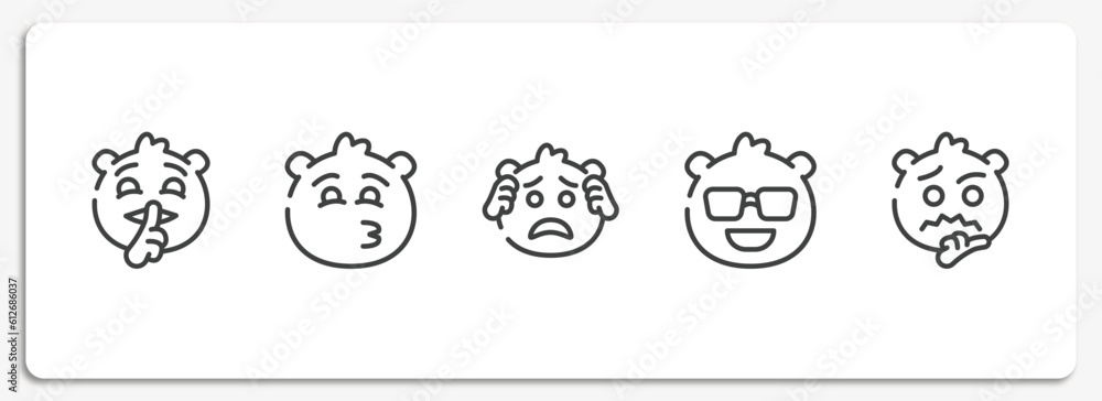emoji outline icons set. thin line icons sheet included quiet emoji, kissing with smiling eyes emoji, worried cool thinking vector. emoji outline icons set. thin line icons sheet included quiet emoji, kissing with smiling eyes emoji, worried cool thinking vector.