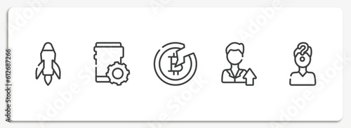 business outline icons set. thin line icons sheet included estimate, coworking, old watch, dive, retailer vector.