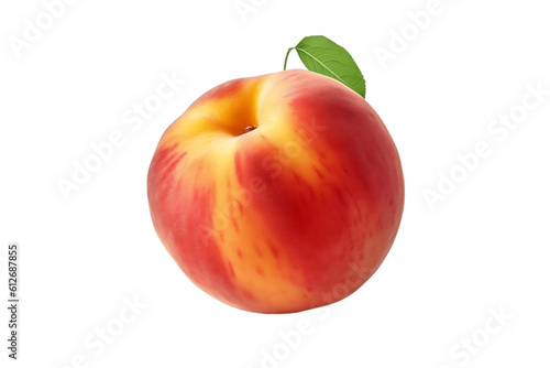 Peach Isolated on Transparent Background. Generative AI