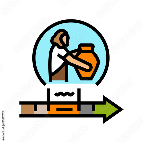 bronze age human evolution color icon vector. bronze age human evolution sign. isolated symbol illustration