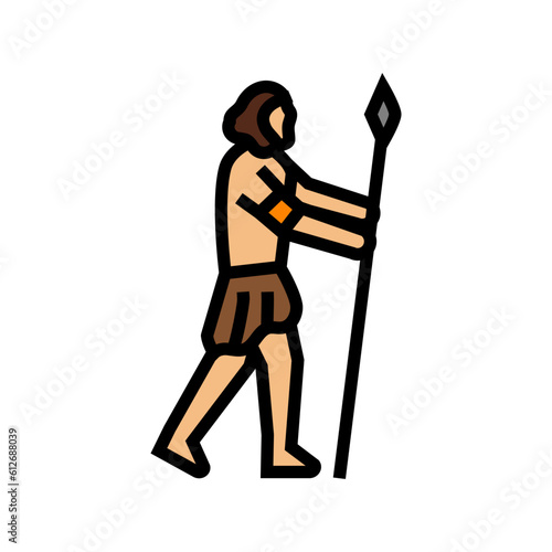 homo sapiens human evolution color icon vector. homo sapiens human evolution sign. isolated symbol illustration