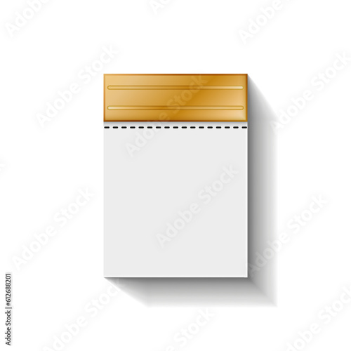 Wall tear-off calendar blank mockup isolated on white background, stationery notebook detach paper pages realistic 3d vector object for text copy space.