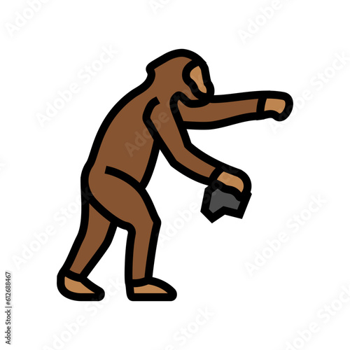 australopithecus human evolution color icon vector. australopithecus human evolution sign. isolated symbol illustration