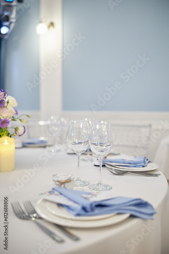 table set for a wedding reception
