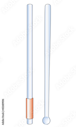 2D illustration of laboratory glass rods