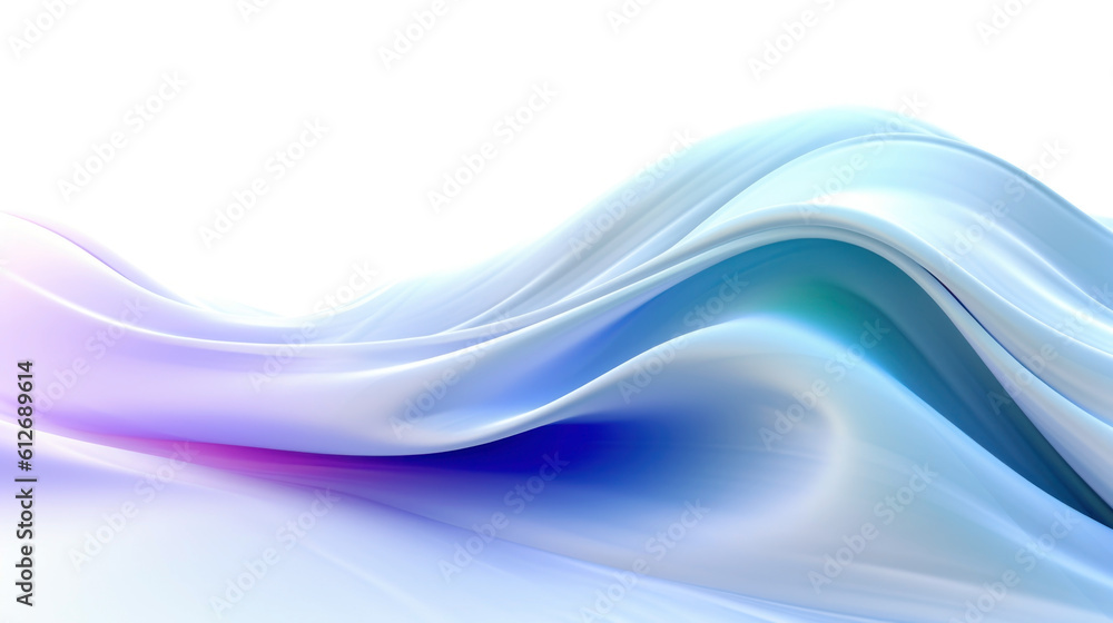 Obraz premium Abstract background with glossy neon colored waves on white background. Generative AI