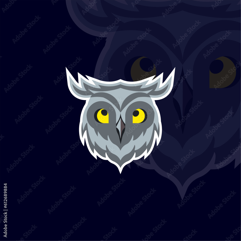 Owl mascot logo design with modern premium vector illustration.