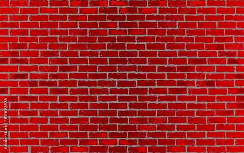 Shiny Maroon Color Brick Wall - Illustration, Abstract vector background