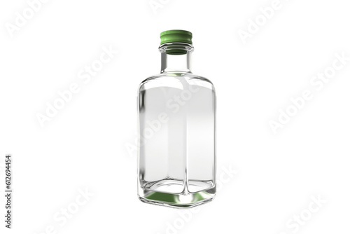 Sleek 3D Bottle Illustration Isolated and Rendered on a Transparent Background, Generative Ai