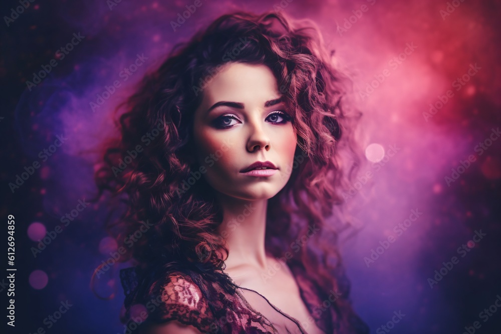 attractive young woman with curly red hair and flirty look created with Generative AI technology attractive young woman with curly red hair and flirty look created with Generative AI technology