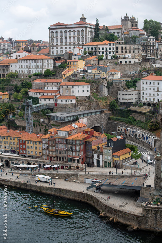 View of the Porto waterfront from above