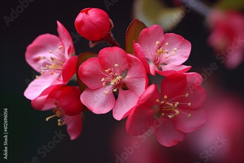 A close-up photograph of pink and white flower blossoms on a crabapple tree.