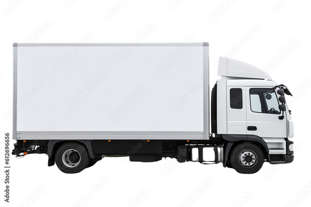 White truck isolated on no background White truck isolated on no background