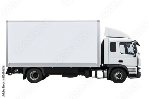 White truck isolated on no background