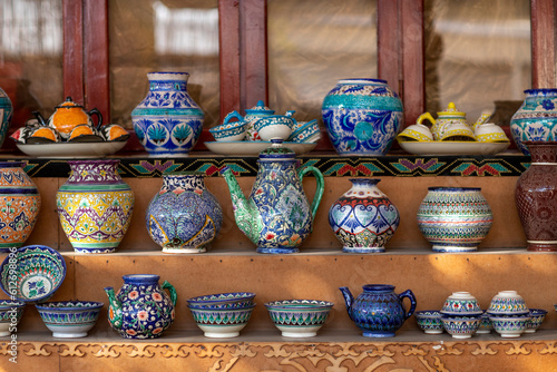 groups of ceramics in display