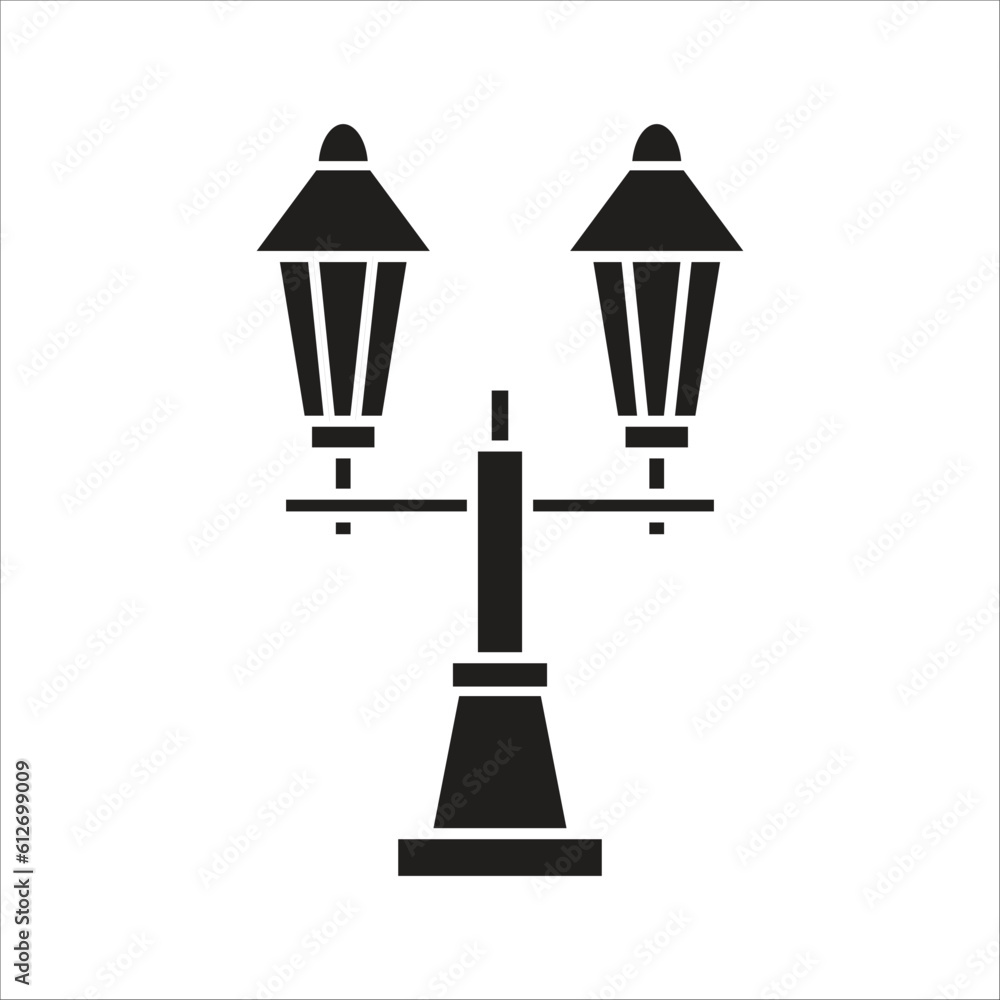 garden lamp vector icon logo template