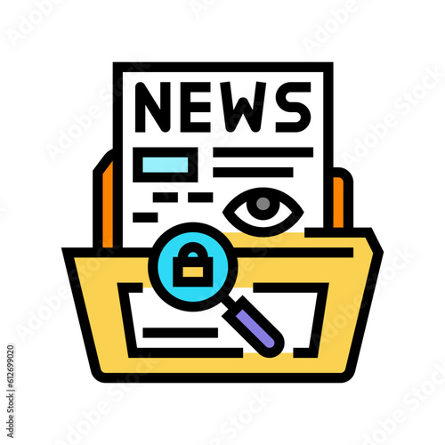 investigative journalism news media color icon vector. investigative journalism news media sign. isolated symbol illustration