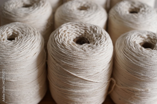Fotografía Close up of cotton candle wick rolls