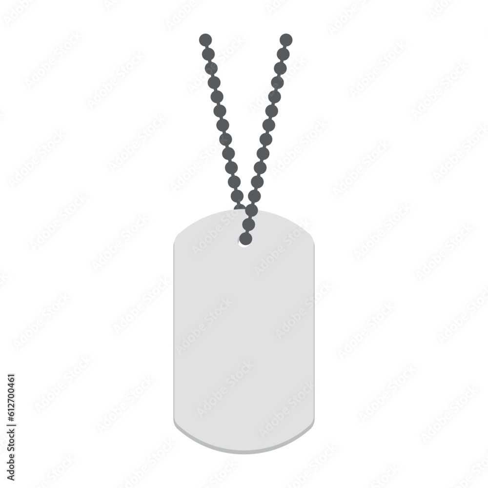 Fototapeta premium Military dog tag. Soldier information badge. Isolated vector pictogram.