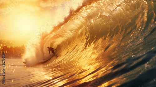 surfer in the wave. Generative AI © Aliaksei