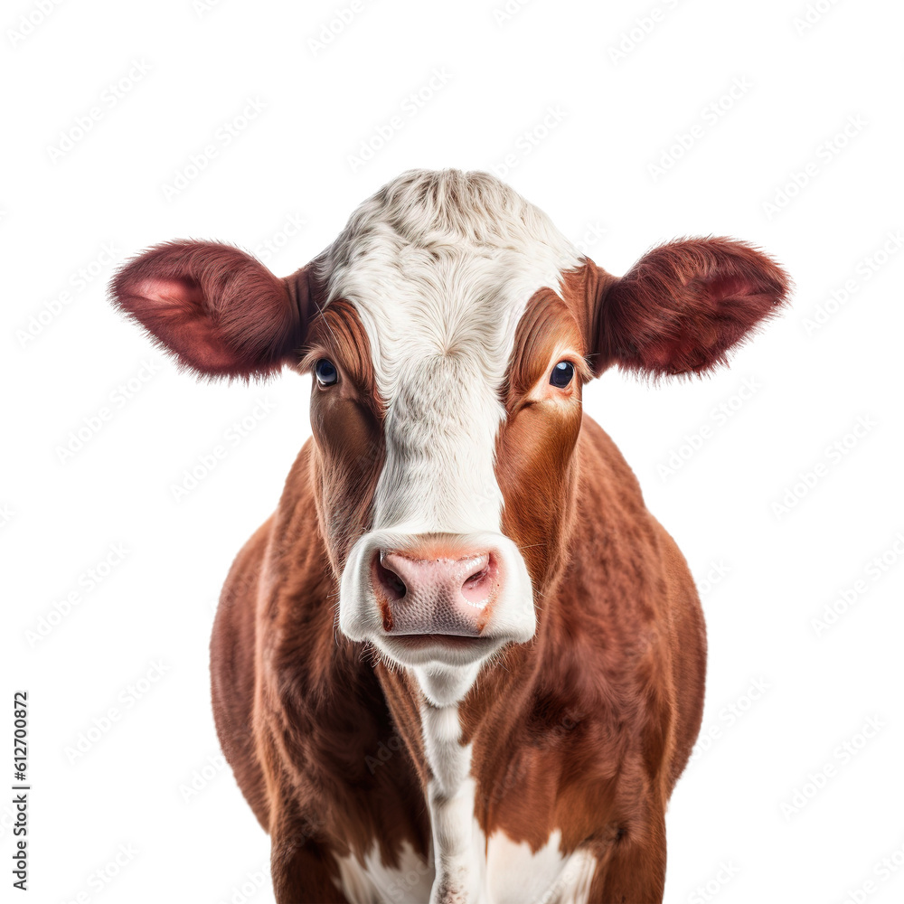 Hereford cow isolated