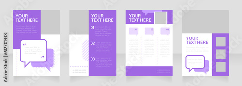 Business coaching blank brochure layout design. Info in speech bubble. Vertical poster template set with empty copy space for text. Premade corporate reports collection. Editable flyer paper pages