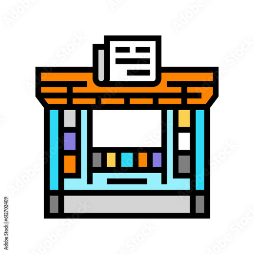 newsstand news media color icon vector. newsstand news media sign. isolated symbol illustration