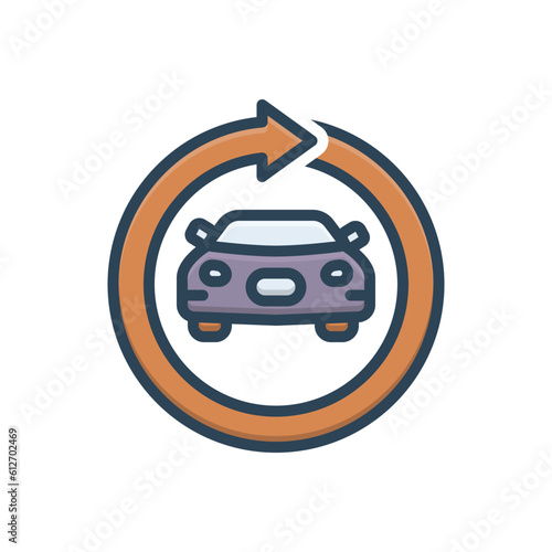 Color illustration icon for renewal 