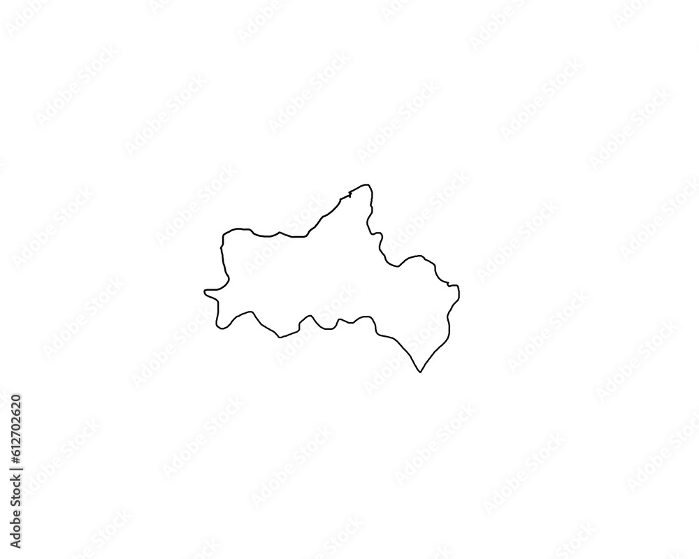 山口県 シンプル地形地図 山口県 シンプル地形地図