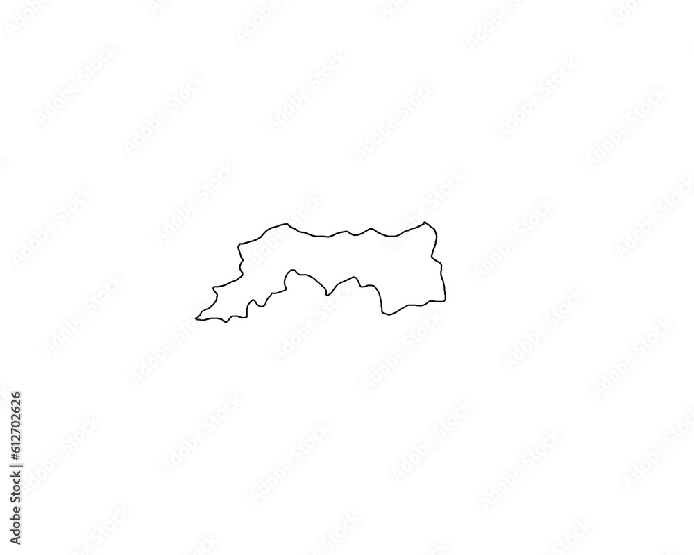鳥取県 シンプル地形地図 鳥取県 シンプル地形地図