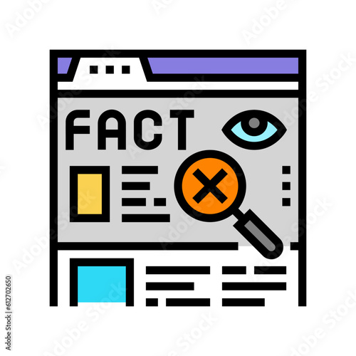 fact check news media color icon vector. fact check news media sign. isolated symbol illustration