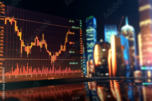 Financial stock background, cryptocurrency bitcoin still life 