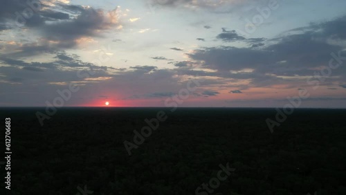 Hermoso amanecer timelapse sobre selva en Quintana Roo