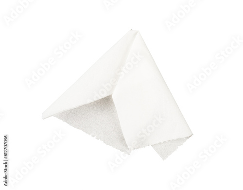 Folded tissue paper isolated. Used tissue paper waste photo